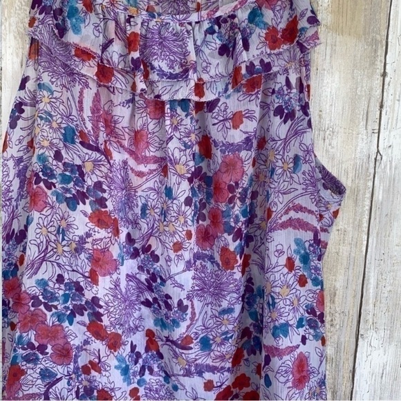 American Eagle Purple Floral Sheer Tank - Picture 2 of 5